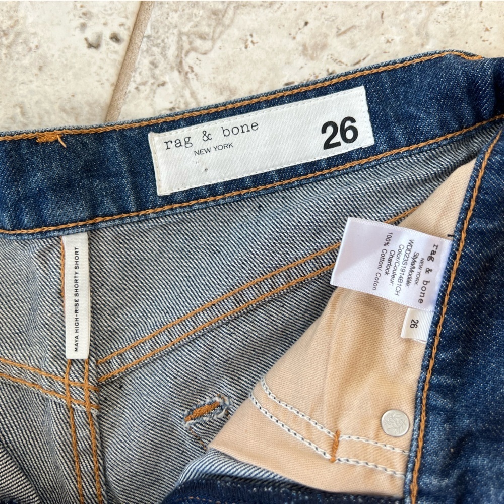 Rag & Bone Maya High-Rise Shorty Short in Charlock Blue, size 26 - Picture 11 of 11
